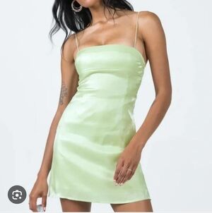 Princess Polly Mini Green Shimmer Dress